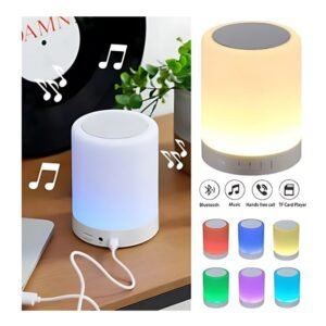 parlante bluetooth y lámpara táctil led recargable