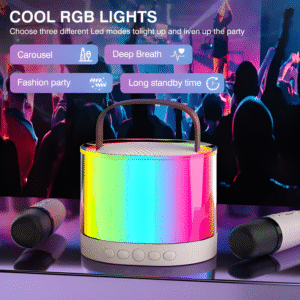 parlante karaoke rgb bluetooth con micrófono inalámbrico 🎤