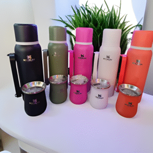 set termo + mate + canasta – acero inoxidable premium 🧺✨