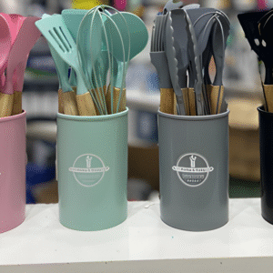 set de utensilios de cocina 11 piezas – silicona premium y madera 🍳✨