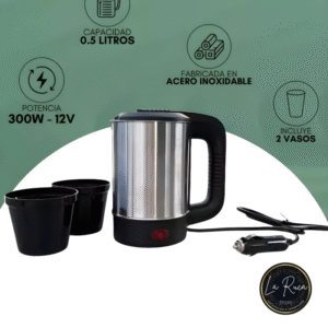 pava eléctrica para auto tokyo – 500 ml con vasos 🚗⚡